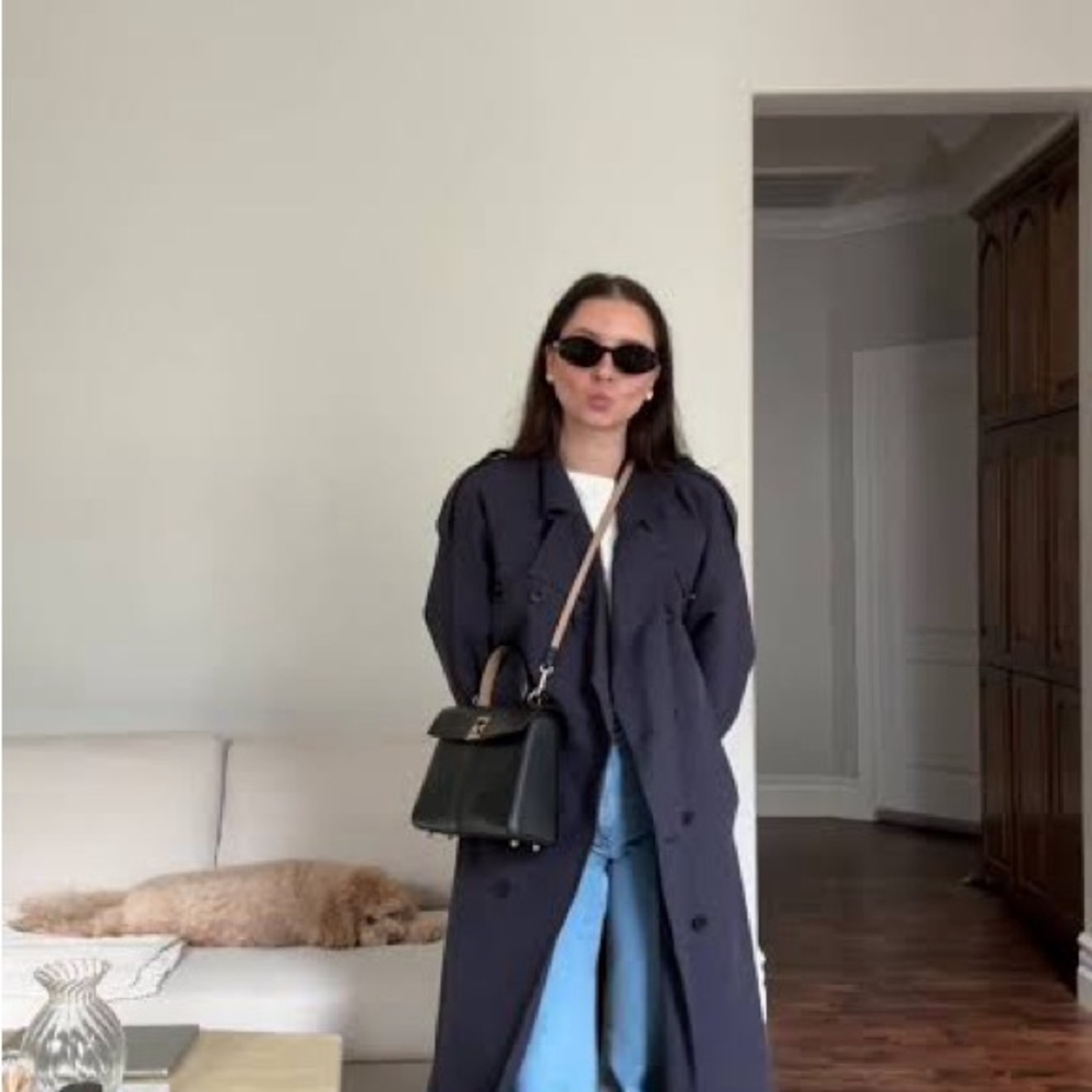 Navy Blue Trench Coat - Picture 7 of 8